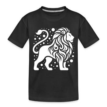 Proud lion with wild mane - Kids' Premium Organic T-Shirt - black - Front