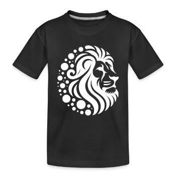 Proud lion's head with wild mane - Kids' Premium Organic T-Shirt - black - Front