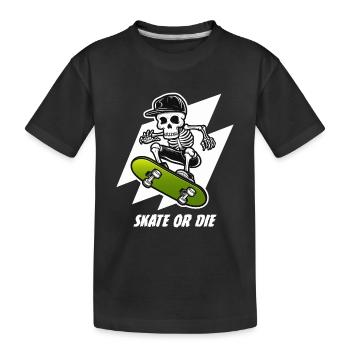 Skateur Squelette Crâne Skateur - T-shirt bio Premium Enfant - noir - Devant
