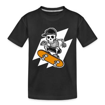 Squelette Crâne Skateur Skateur Skateur - T-shirt bio Premium Enfant - noir - Devant