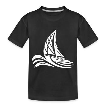 Sportliches Segelboot bei schwerem Wellengang - Kinder Premium Bio T-Shirt - Schwarz - Vorne