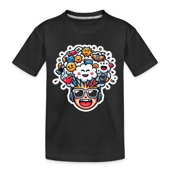 Youth chaos - head full of dreams - Kids' Premium Organic T-Shirt - black - Front