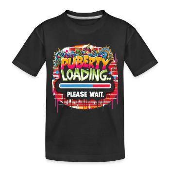 La puberté est en cours de chargement... veuillez patienter - T-shirt bio Premium Enfant - noir - Devant