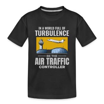 Contrôleur de la circulation aérienne ATC Aviation Humour Avion - T-shirt bio Premium Enfant - noir - Devant