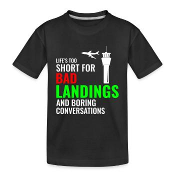Contrôleur de la circulation aérienne ATC Aviation Humour Avion - T-shirt bio Premium Enfant - noir - Devant
