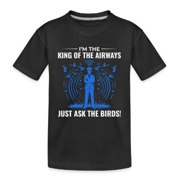 Contrôleur de la circulation aérienne ATC Aviation Humour Avion - T-shirt bio Premium Enfant - noir - Devant