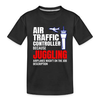Contrôleur de la circulation aérienne ATC Aviation Humour Avion - T-shirt bio Premium Enfant - noir - Devant