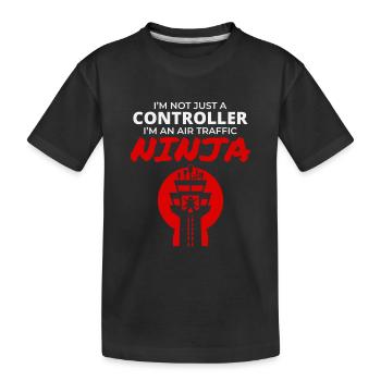 Contrôleur aérien Ninja ATC Aviation Humour - T-shirt bio Premium Enfant - noir - Devant