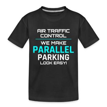 Contrôleur de la circulation aérienne ATC Aviation Humour Avion - T-shirt bio Premium Enfant - noir - Devant