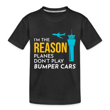 Air Traffic Controller ATC Aviation Humor Airplane - Kids' Premium Organic T-Shirt - black - Front