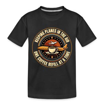 Contrôleur de la circulation aérienne Café ATC Aviation Humour - T-shirt bio Premium Enfant - noir - Devant