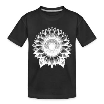 Large Blooming Sunflower - Kids' Premium Organic T-Shirt - black - Front