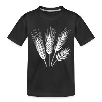 Céréales : blé et avoine, épis de maïs - T-shirt bio Premium Enfant - noir - Devant