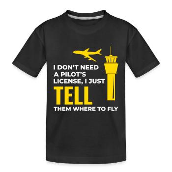 Contrôleur de la circulation aérienne ATC Aviation Humour Avion - T-shirt bio Premium Enfant - noir - Devant