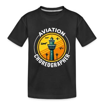Contrôleur de la circulation aérienne ATC Aviation Humour Avion - T-shirt bio Premium Enfant - noir - Devant