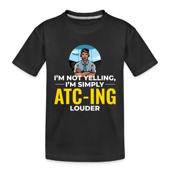 Contrôleur de la circulation aérienne ATC Aviation Humour Avion - T-shirt bio Premium Enfant - noir - Devant