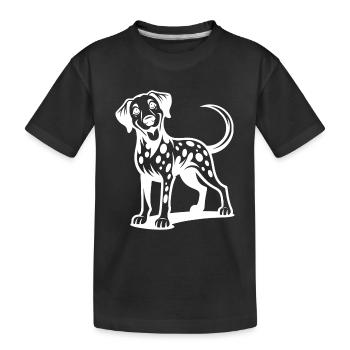 Knuffiger Dalmatiner Hund Lustiger Vierbeiner - Kinder Premium Bio T-Shirt - Schwarz - Vorne