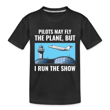 Contrôleur de la circulation aérienne ATC Aviation Humour Avion - T-shirt bio Premium Enfant - noir - Devant