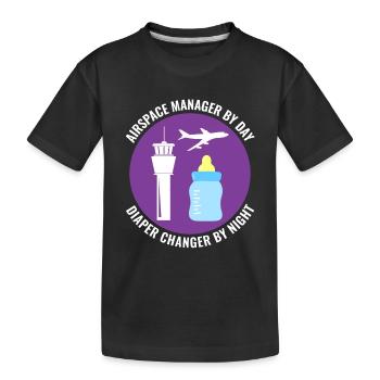Contrôleur de la circulation aérienne ATC Aviation Humour Avion - T-shirt bio Premium Enfant - noir - Devant