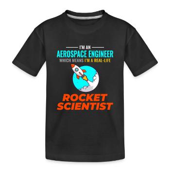 Luft- und Raumfahrtingenieur Raumfahrtraketenwissenschaftler - Kinder Premium Bio T-Shirt - Schwarz - Vorne