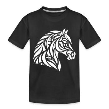 Élégant Tatouage de poney de portrait de tête de cheval tribal - T-shirt bio Premium Enfant - noir - Devant