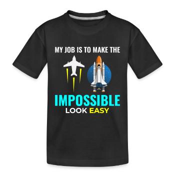 Luft- und Raumfahrtingenieur Raumfahrtraketenwissenschaftler - Kinder Premium Bio T-Shirt - Schwarz - Vorne