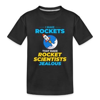 Luft- und Raumfahrtingenieur Raumfahrtraketenwissenschaftler - Kinder Premium Bio T-Shirt - Schwarz - Vorne