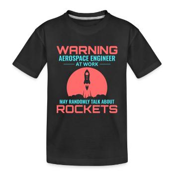 Luft- und Raumfahrtingenieur Raumfahrtraketenwissenschaftler - Kinder Premium Bio T-Shirt - Schwarz - Vorne