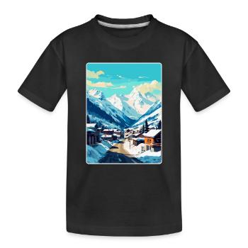 Ischgl Österreich Vintage Reiseplakat Souvenir WPA - Kinder Premium Bio T-Shirt - Schwarz - Vorne