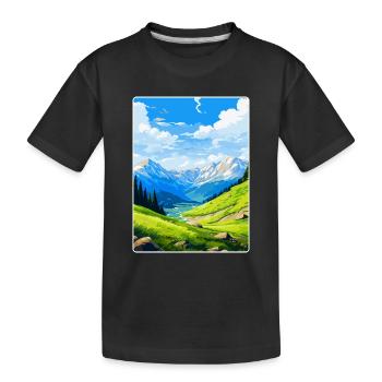 Parc national des Pyrénées France Affiche de voyage WPA - T-shirt bio Premium Enfant - noir - Devant