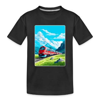 Glacier Express Switzerland Vintage Travel Poster - Kids' Premium Organic T-Shirt - black - Front