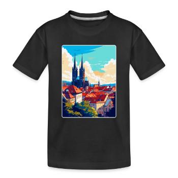 Brünn Tschechische Republik Vintage Reiseplakat Souvenir - Kinder Premium Bio T-Shirt - Schwarz - Vorne