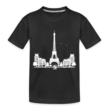 Frankreich Romantisches Paris Eifelturm Aussicht - Kinder Premium Bio T-Shirt - Schwarz - Vorne
