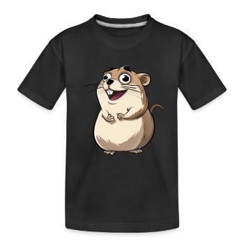 Suricate de dessin animé excité mignon - T-shirt bio Premium Enfant - noir - Devant