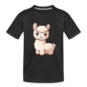 Cute alpaca motif for animal lovers - Kids' Premium Organic T-Shirt - black - Front