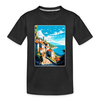 Affiche de voyage vintage Ston Croatie WPA Souvenir - T-shirt bio Premium Enfant - noir - Devant