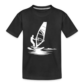 Wellenreiter und Segelfreunde atemberaubende Segel - Kinder Premium Bio T-Shirt - Schwarz - Vorne