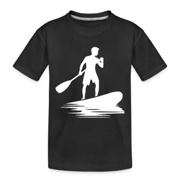 Stand Up Paddling und Brett Paddelausbildung - Kinder Premium Bio T-Shirt - Schwarz - Vorne