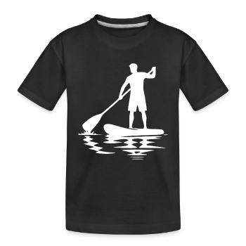 Paddelverein Stand Up Paddling und Brett - Kinder Premium Bio T-Shirt - Schwarz - Vorne