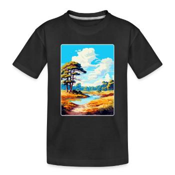 New Forest Nationalpark Vintage Reiseplakat WPA - Kinder Premium Bio T-Shirt - Schwarz - Vorne