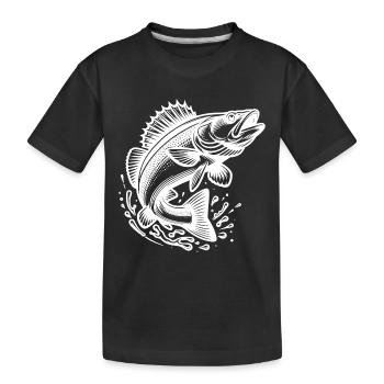 Poisson sandre sauteur - T-shirt bio Premium Enfant - noir - Devant