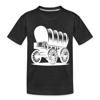 Chariot couvert pour chevaux - T-shirt bio Premium Enfant - noir - Devant