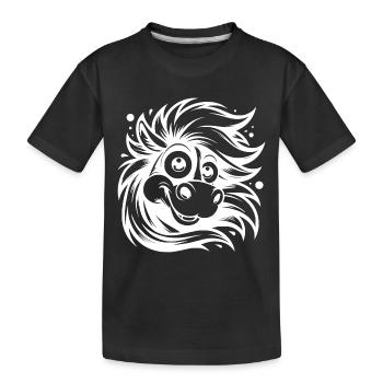 Drôle de cheval avec des yeux drôles - T-shirt bio Premium Enfant - noir - Devant