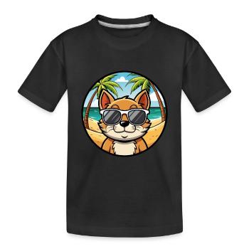 Bambino Cat Breed Cartoon Lunettes de soleil Beach - T-shirt bio Premium Enfant - noir - Devant