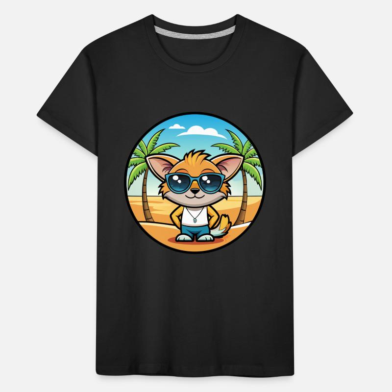 Pixie Bob Cat Breed Lunettes de soleil de dessin animé Beach T-shirt bio Premium Enfant