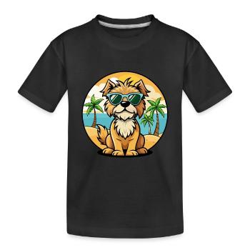 Briquet Griffon Vendeen Race de chien Cartoon Beach - T-shirt bio Premium Enfant - noir - Devant