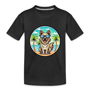 Lunettes de soleil de race de chien de berger des Carpates - T-shirt bio Premium Enfant - noir - Devant
