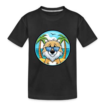 Frisian Water Dog Breed Cartoon Sunglasses Beach - Kids' Premium Organic T-Shirt - black - Front