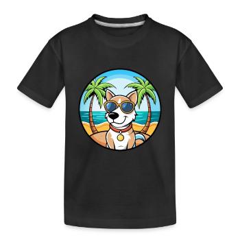 Ariege Pointer Hund Rasse Cartoon Sonnenbrille Strand - Kinder Premium Bio T-Shirt - Schwarz - Vorne