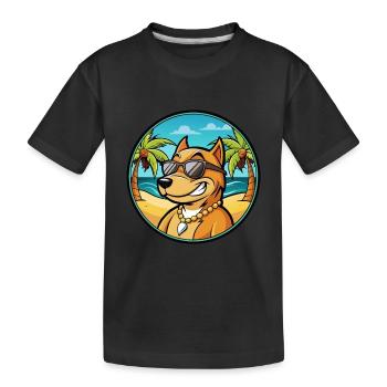 Cordoue Chien De Combat Race Dessin Animé Lunettes De Soleil Plage - T-shirt bio Premium Enfant - noir - Devant